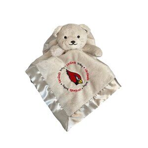 Arizona Cardinals Baby Lovey Security Blanket Satin Plush Bear Head